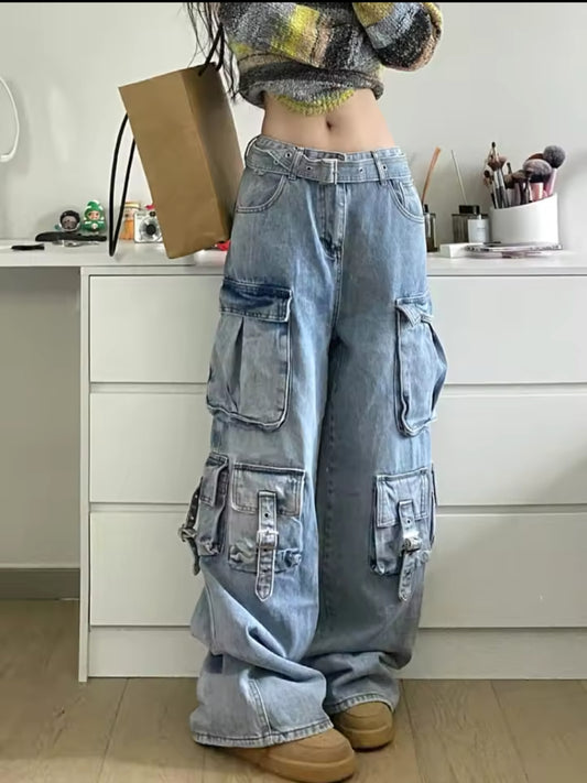 Vintage Cargo Denim Pants