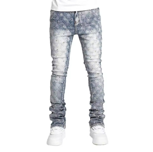 Patterned Slim-Fit Jeans